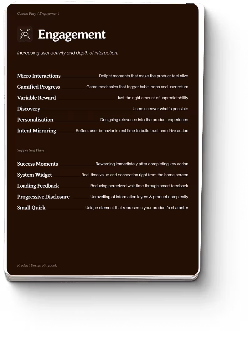 The Engagement stack card listing its building blocks
