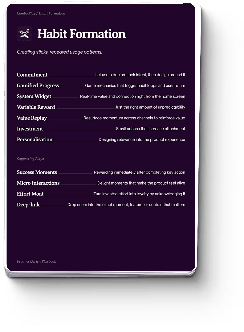 The Habit Formation stack card listing its building blocks